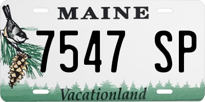 ME license plate 7547SP