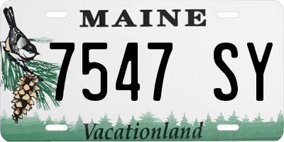 ME license plate 7547SY