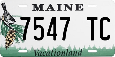 ME license plate 7547TC