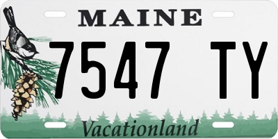 ME license plate 7547TY