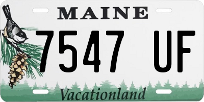 ME license plate 7547UF