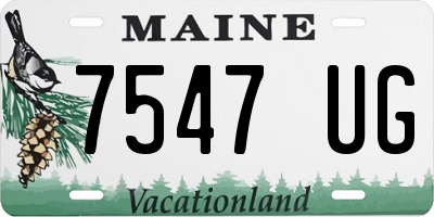 ME license plate 7547UG