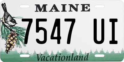 ME license plate 7547UI