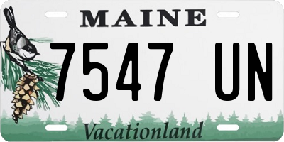 ME license plate 7547UN