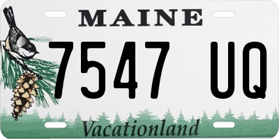 ME license plate 7547UQ