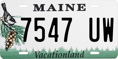 ME license plate 7547UW