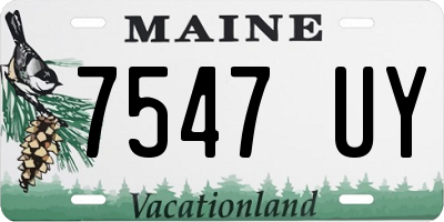 ME license plate 7547UY