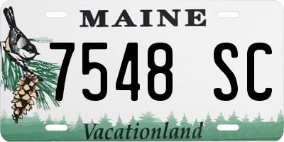 ME license plate 7548SC