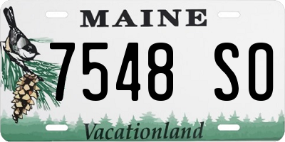ME license plate 7548SO