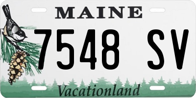 ME license plate 7548SV