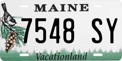 ME license plate 7548SY