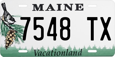 ME license plate 7548TX