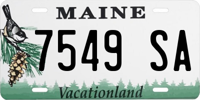 ME license plate 7549SA