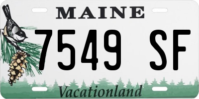 ME license plate 7549SF