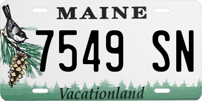 ME license plate 7549SN