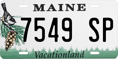 ME license plate 7549SP