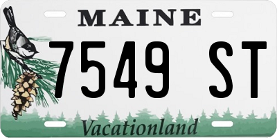 ME license plate 7549ST