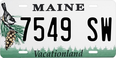 ME license plate 7549SW