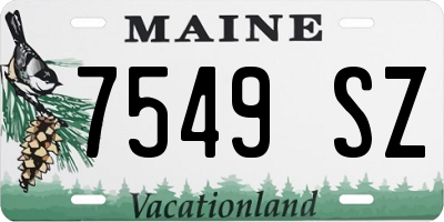 ME license plate 7549SZ