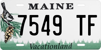ME license plate 7549TF