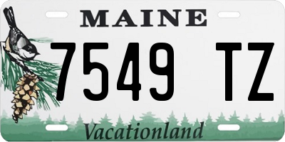 ME license plate 7549TZ
