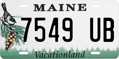ME license plate 7549UB