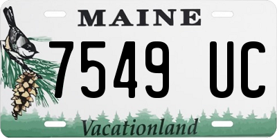 ME license plate 7549UC