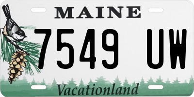 ME license plate 7549UW