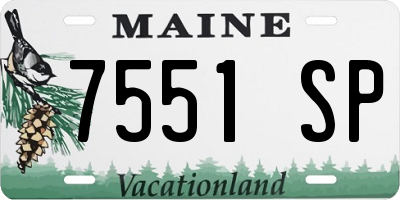 ME license plate 7551SP