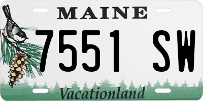 ME license plate 7551SW