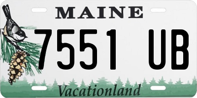 ME license plate 7551UB