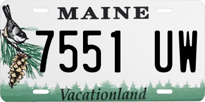 ME license plate 7551UW