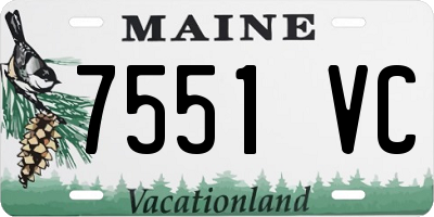 ME license plate 7551VC