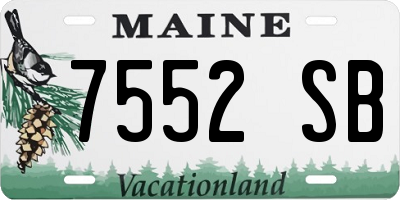 ME license plate 7552SB