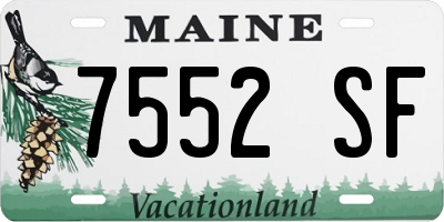 ME license plate 7552SF