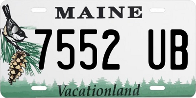 ME license plate 7552UB