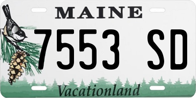 ME license plate 7553SD