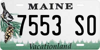 ME license plate 7553SO