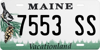 ME license plate 7553SS