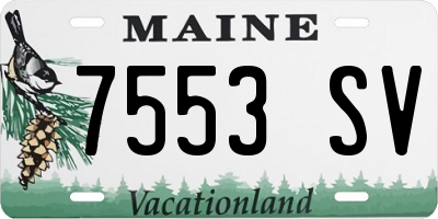 ME license plate 7553SV
