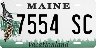 ME license plate 7554SC