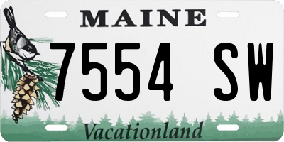 ME license plate 7554SW
