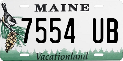 ME license plate 7554UB