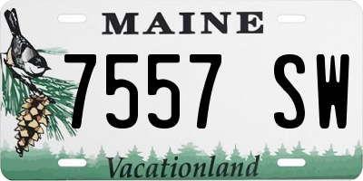 ME license plate 7557SW