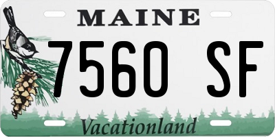 ME license plate 7560SF