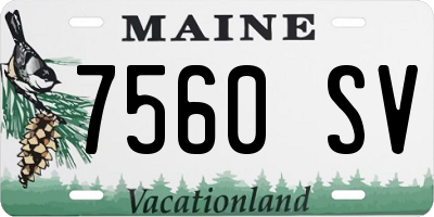 ME license plate 7560SV