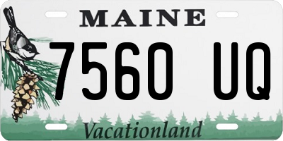 ME license plate 7560UQ