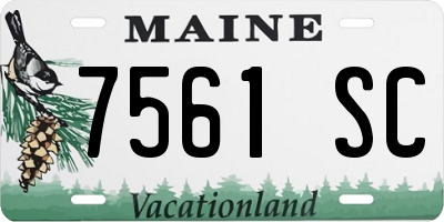 ME license plate 7561SC
