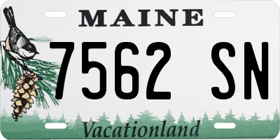 ME license plate 7562SN