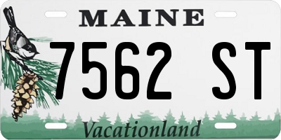ME license plate 7562ST